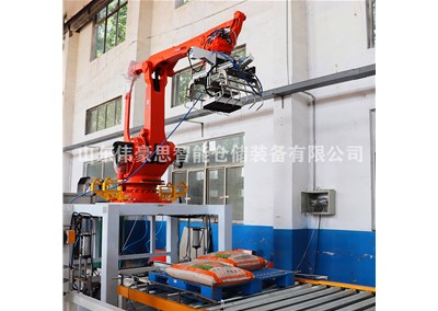 尿素顆粒自動(dòng)拆垛設(shè)備 視覺拆垛機(jī)器人工作中