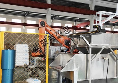 塑膠粉智能拆垛機械手 全自動拆垛機客戶現(xiàn)場
