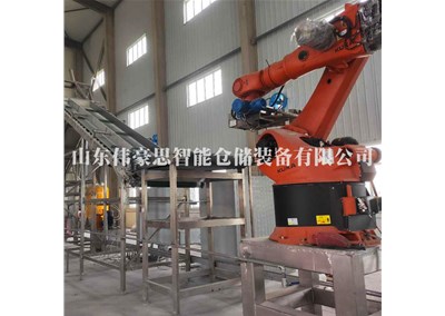 白炭黑自動拆垛拆包生產線 全自動拆垛機械手客戶現場