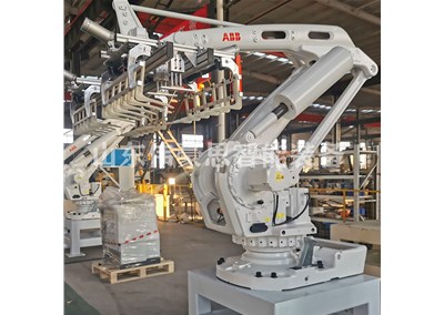 定制石灰全自動碼垛機 自動碼垛機器人現場