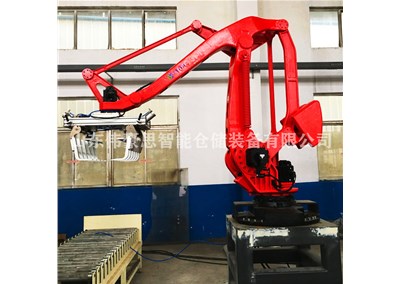 袋裝雞飼料自動碼垛機 碼垛機械手客戶現場