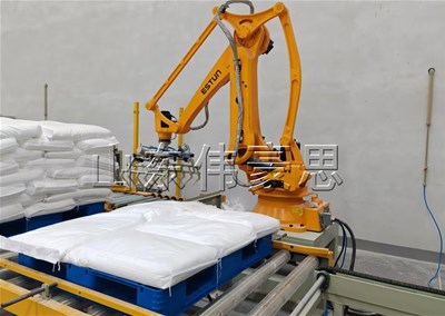 袋裝砂子碼垛機器人 自動包裝碼垛流水線