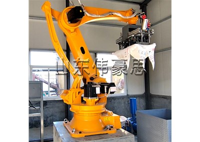 晶石粉全自動(dòng)破袋機(jī) 自動(dòng)拆包機(jī)器人現(xiàn)場(chǎng)