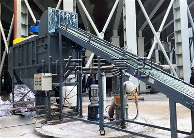 小蘇打自動拆包投料站 自動破袋機工作流程