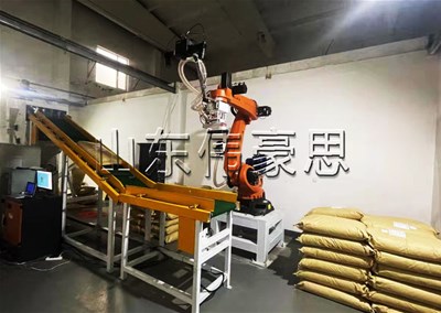 硫磺粉機械手破袋機 全自動拆包機器人案例